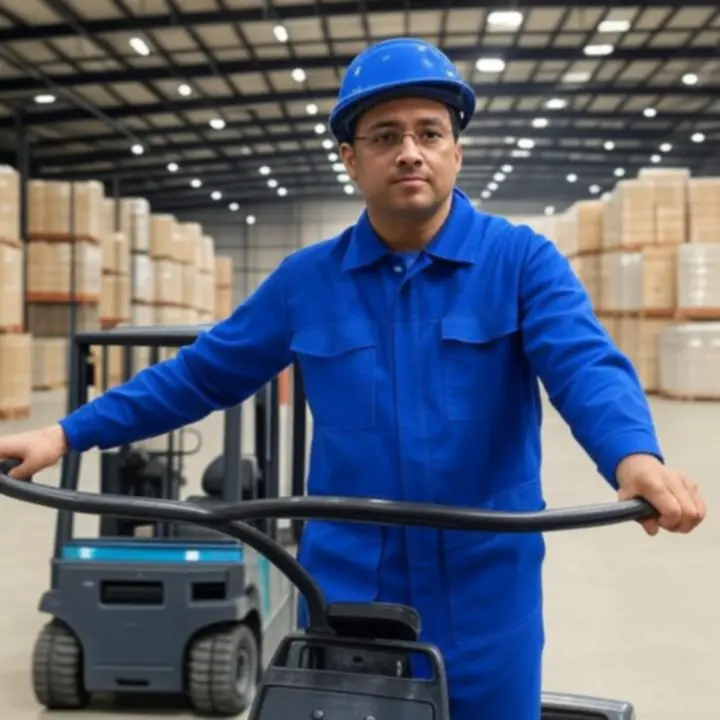 Zespół logistyczny PolishWarehouse obsługujący wózek widłowy w strefie składowania