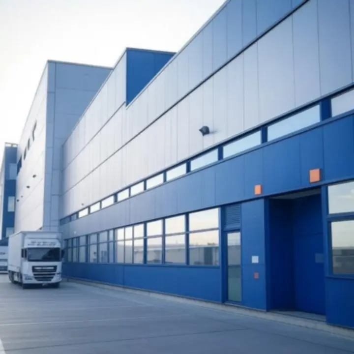 Nowoczesny zewnętrzny budynek magazynowy PolishWarehouse