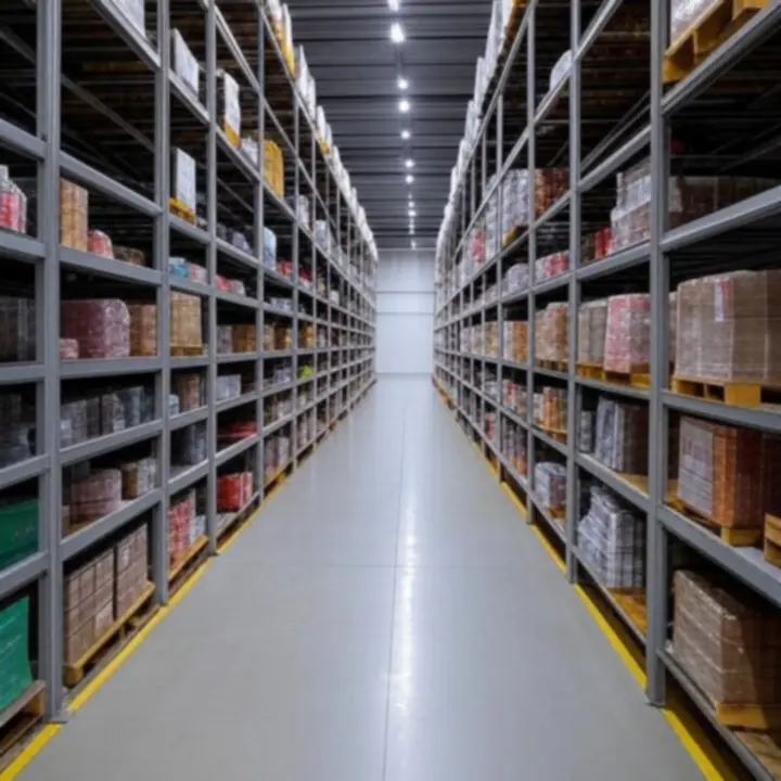 Zabezpieczone wnętrze magazynu z systemami bezpieczeństwa